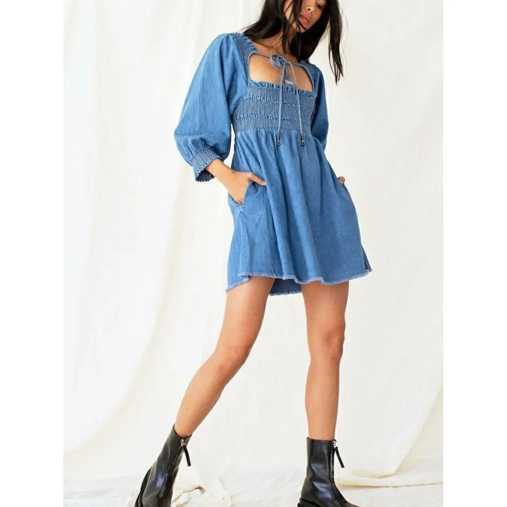 NEW FREE PEOPLE Sz S THIS IS EVERYTHING MINI DRESS